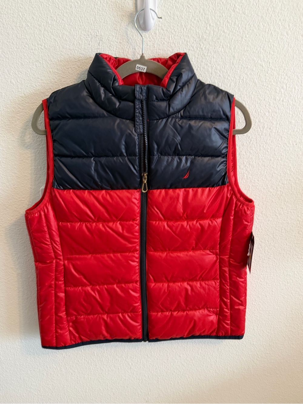 Men's Nautica Red Quilted Jacket Interior